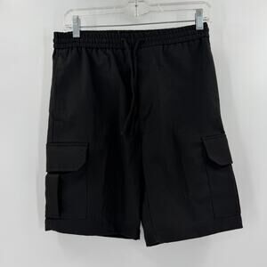 TOPMAN Mens Cargo Shorts Size 28 Black Twill NWT Nordstrom